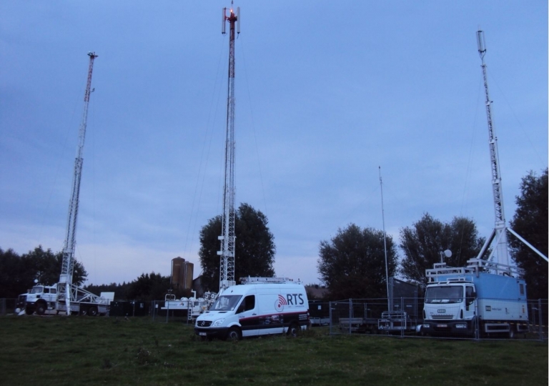 Straalverbinding op een festival 